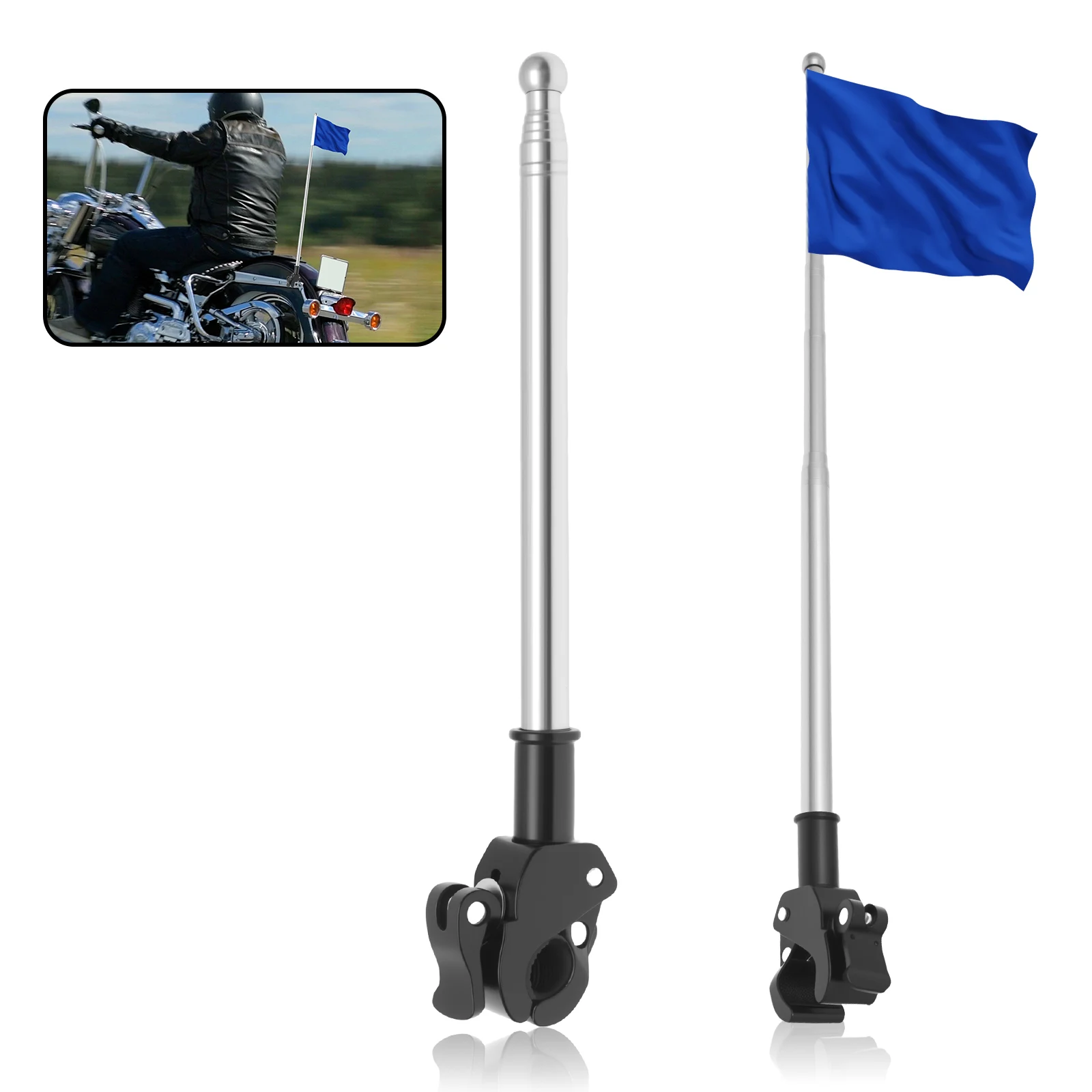 Mountain Biking Bag - 2 Buah Tiang Bendera Sepeda Motor