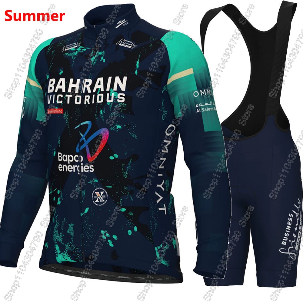 Set Jersey Bersepeda Bahrain V - Mountain Biking Wallpaper ulasan dan harga